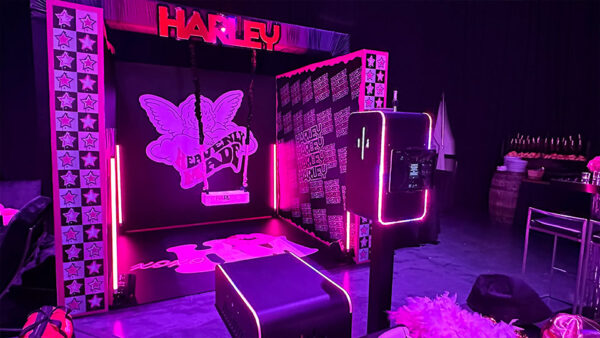 3D Photo Booth Enclosure with our Black Venture Photo Booth Party Rental
