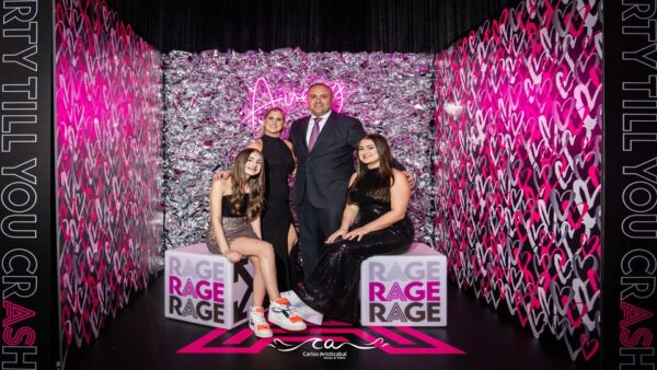 3d backdrop led sign crinkle wall