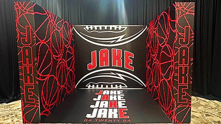 Miami Sport's themed custom photo box enclosure in Miami florida